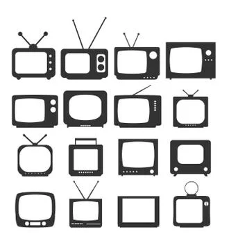 Tv Icon in trendy flat style isolated on white background. Television symbol Stock Illustration