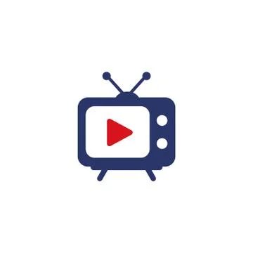 TV icon vector in flat style. television symbol. Illustrazione stock