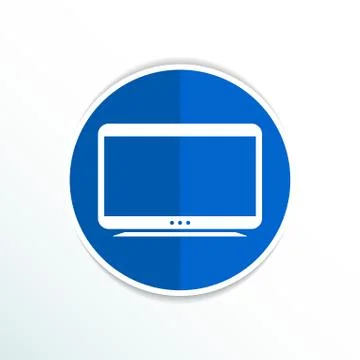 Tv icon vector flatscreen hd lcd Stock Illustration