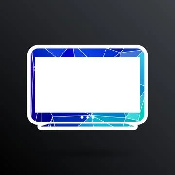 Tv icon vector flatscreen hd lcd Stock Illustration