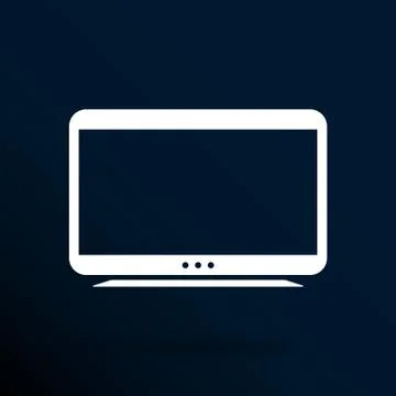 Tv icon vector flatscreen hd lcd Stock Illustration