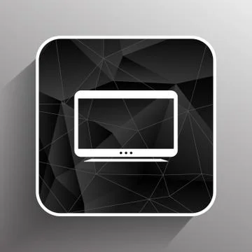 Tv icon vector flatscreen hd lcd Stock Illustration