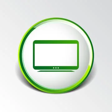 Tv icon vector flatscreen hd lcd Stock Illustration