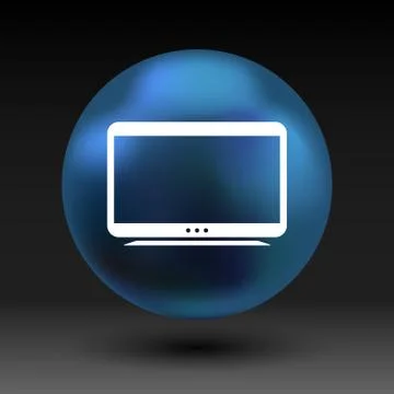 Tv icon vector flatscreen hd lcd Stock Illustration