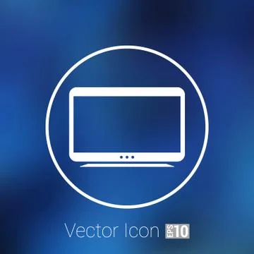 Tv icon vector flatscreen hd lcd Stock Illustration