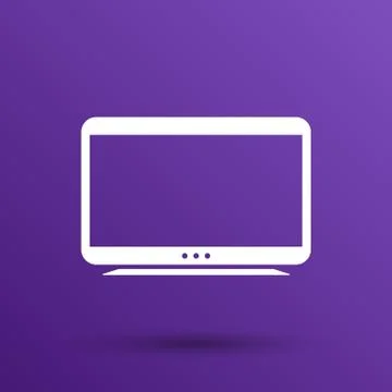 Tv icon vector flatscreen hd lcd Stock Illustration