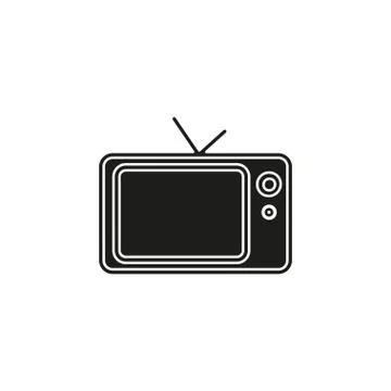 Tv icon, vector television screen illustration, video show, entertainment sym Stock Illustration