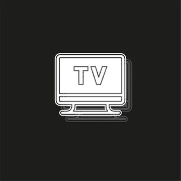 Tv icon, vector television screen illustration, video show, entertainment sym Stock Illustration