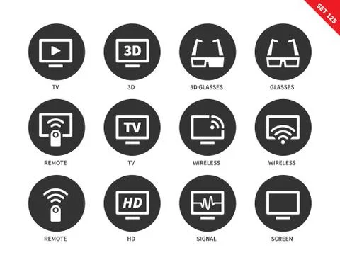 TV icons on white background Stockillustratie