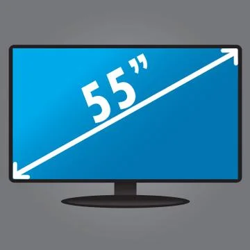 TV, with an index size of the screen, flat design, vector illust Stock Illustration