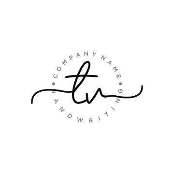 TV Initial handwriting logo design Stock Illustration
