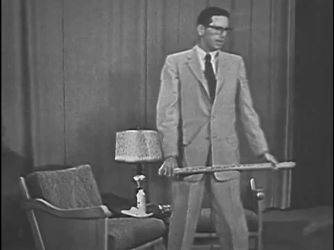 The TV instructor tells Harvey Daniel about the interview rehearsal that the Stock Footage