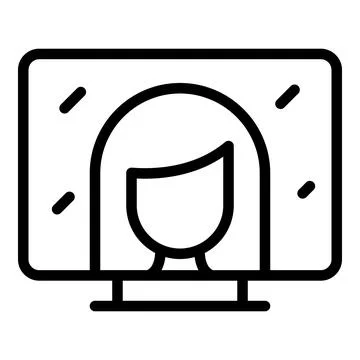 Tv interview icon outline vector. News media 库存插图
