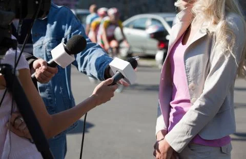 Tv interview Foto stock