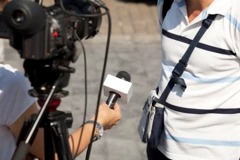 Tv interview Stock Photos