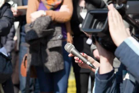 Tv interview Stock Photos
