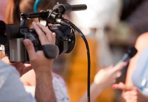 Tv interview Stock Photos