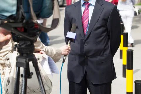 Tv interview Stock Photos