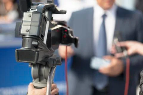 Tv interview Stock Photos
