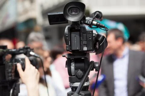 TV interview Stock Photos