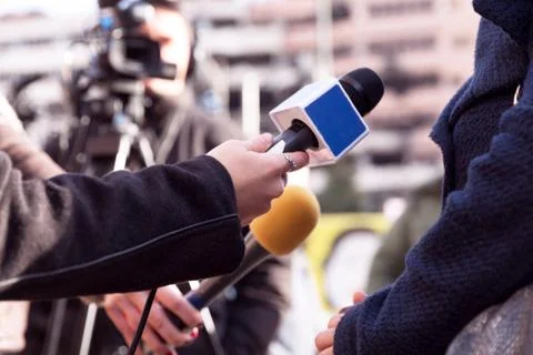 TV interview Stock Photos