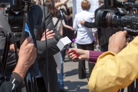 TV interview Stock Photos
