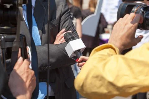 TV interview Foto stock