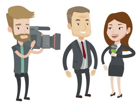 TV interview vector illustration Stock Illustration