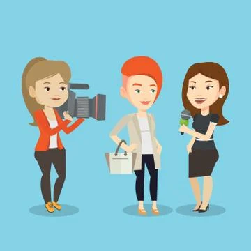 TV interview vector illustration Stock Illustration