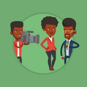 TV interview vector illustration Stock Illustration