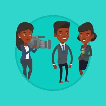 TV interview vector illustration Stock Illustration