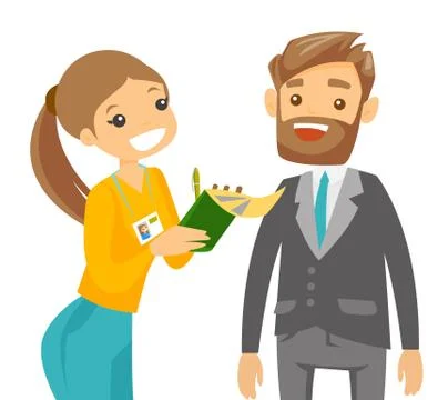 TV interview vector illustration. Stock Illustration