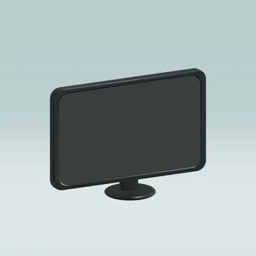 TV isolated vector 3d icon. plasma tv 3d illustration. Illustrazione stock