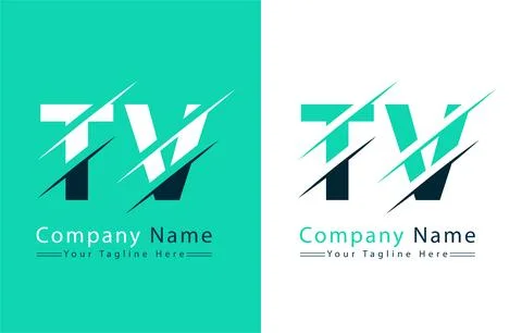 TV Letter Logo Vector Design Concept Elements Stock Illustration
