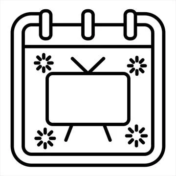 Tv line icon vector illustration isolated on white background Stock Illustration