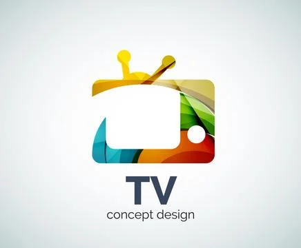 TV logo template Illustrazione stock