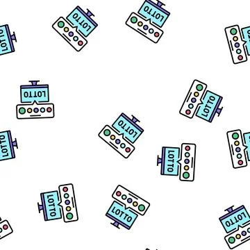 Tv lotto vector seamless pattern Stock Illustration