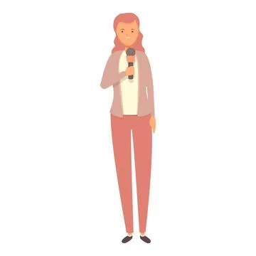 Tv microphone icon cartoon vector. Camera news 库存插图
