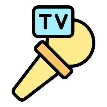 Tv microphone icon vector flat イラスト素材