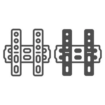 Tv mount line and solid icon, monitors and TV concept, tv holder and tv Stock Illustration