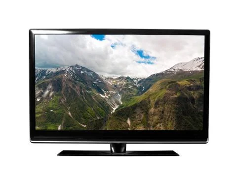 TV with the mountains view Stock-Fotos