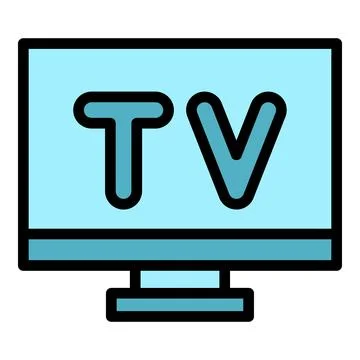 Tv news icon vector flat 库存插图