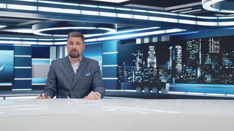 TV News Presenter Video stock 170399556