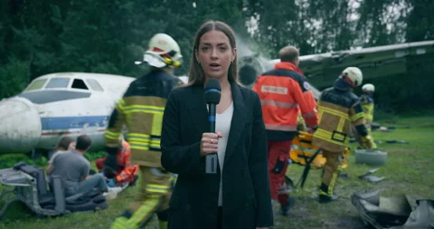 TV News Report From Plane Crash 스톡 동영상 295806341