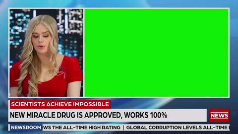 TV News Screen Split Anchor Green Screen Stock Footage 171263435