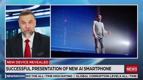 TV News Split Screen Anchor Tech Presentation Segment Stock Footage 171262909