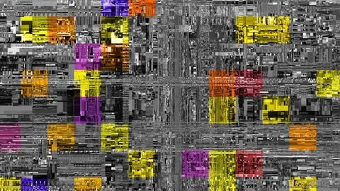 TV noise static effect, abstract glitch background. Fractal digital art patte Stock Illustration