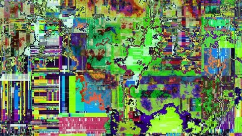 TV noise static effect, abstract glitch background. Fractal digital art patte Stock Illustration