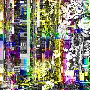 TV noise static effect, abstract glitch background. Fractal digital art patte Illustrazione stock