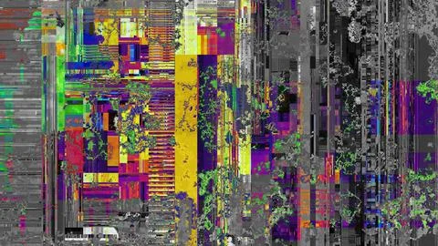TV noise static effect, abstract glitch background. Fractal digital art patte Stock Illustration